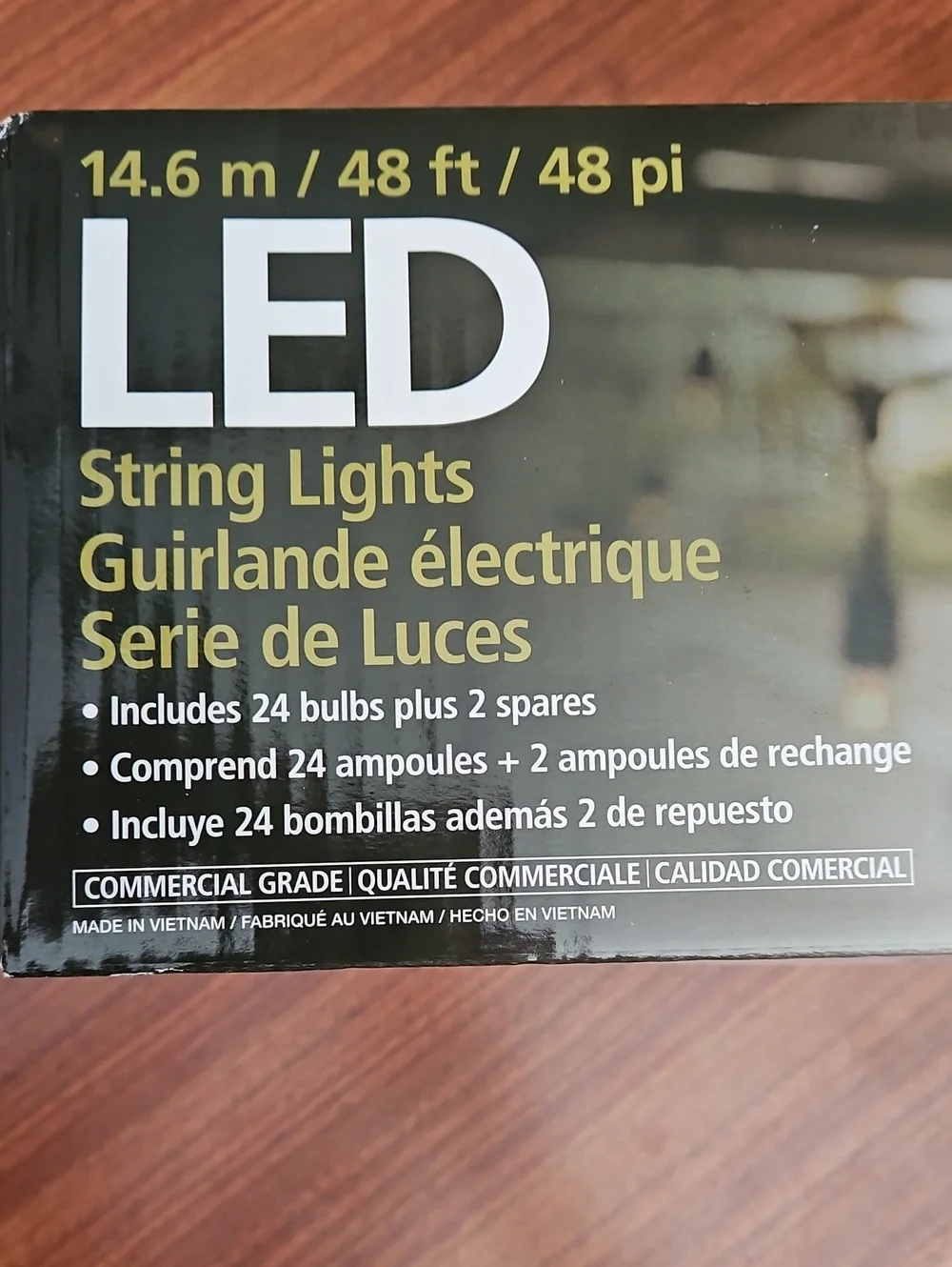 Feit Outdoor 48' Electric Plug-in Heavy-Duty 24 LED String Commercial Grade NIB